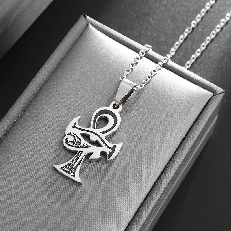Eye of Horus, Eye of God Necklace, Rotatable Evil Eye Pendant, Men'S Trendy Retro Weird Egyptian Amulet Jewelry