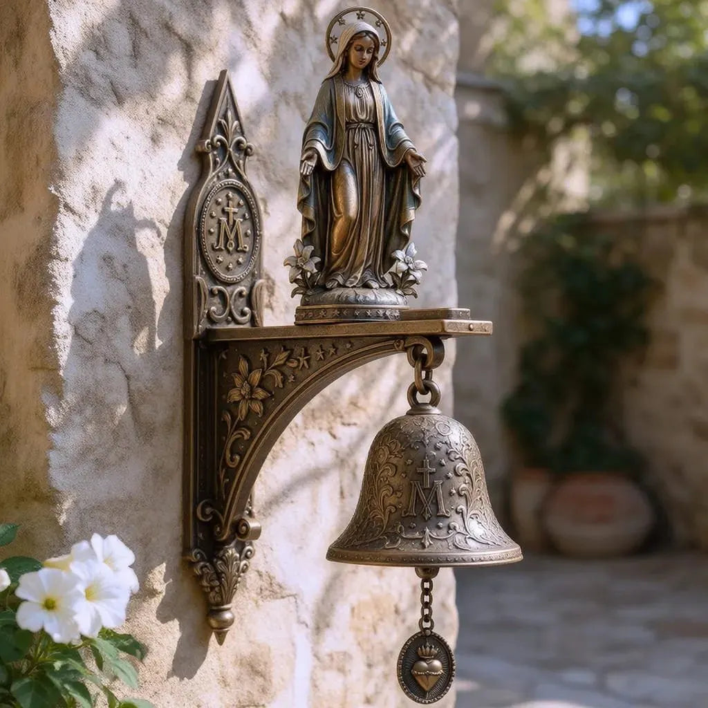 🙏 Our Lady of Grace Miraculous Medal Hanging Bell – Sacred Catholic Home Decor & Inspiring Gift for Devout Women