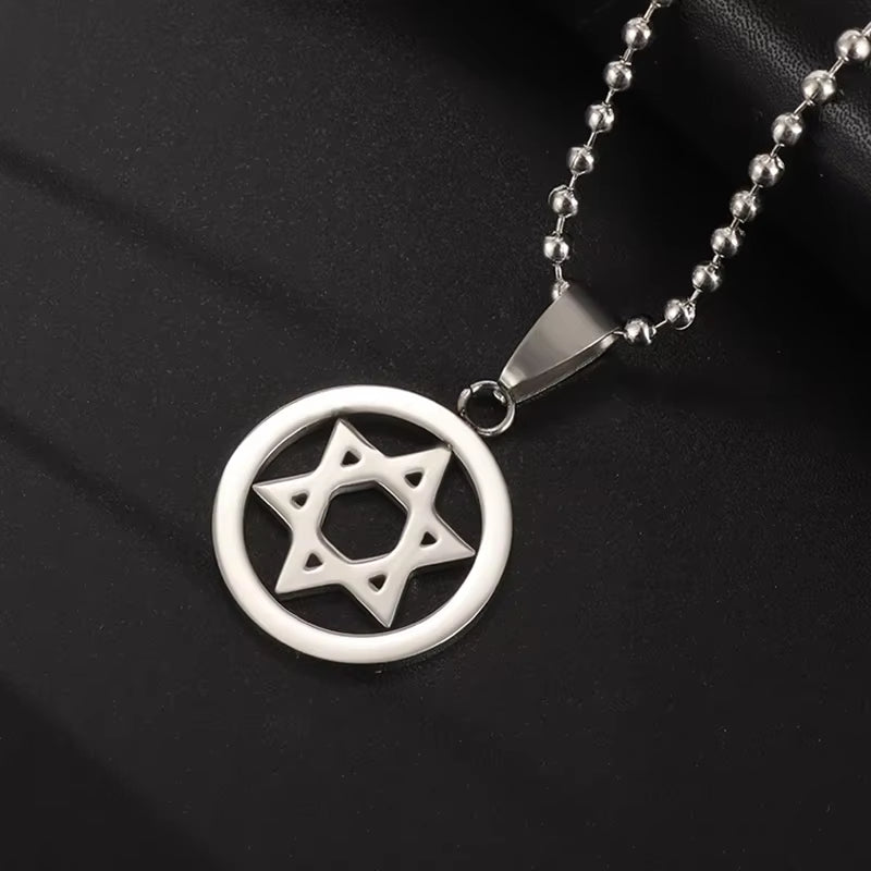 Men\'S High Quality Metal Gold Plated Star of David Masonic Pendant Necklace Classic Punk Religious Style Amulet Jewelry