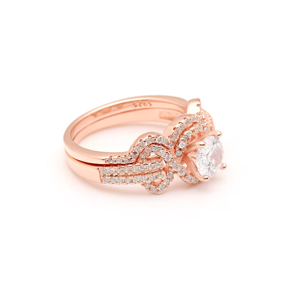 Ellalee Bridal Ring Set Sterling Silver Engagement Women