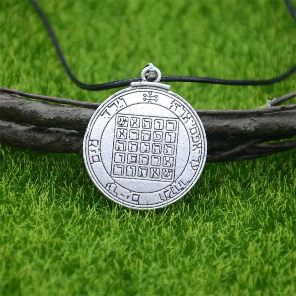 Double Side Key of Solomon Fourth Pentacle of Mercury Seal Pendant Necklace Wiccan Pagan Amulets Talismans Jewlery
