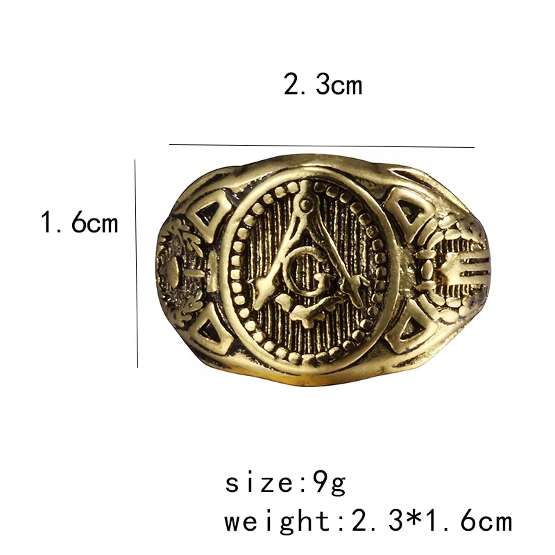 Fashion Jewelry Vintage Charm Mason Freemason Masonic Rings for Men Women Christmas Gifts