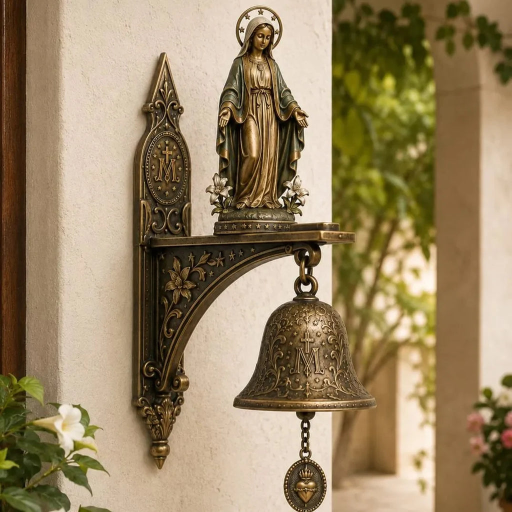 🙏 Our Lady of Grace Miraculous Medal Hanging Bell – Sacred Catholic Home Decor & Inspiring Gift for Devout Women