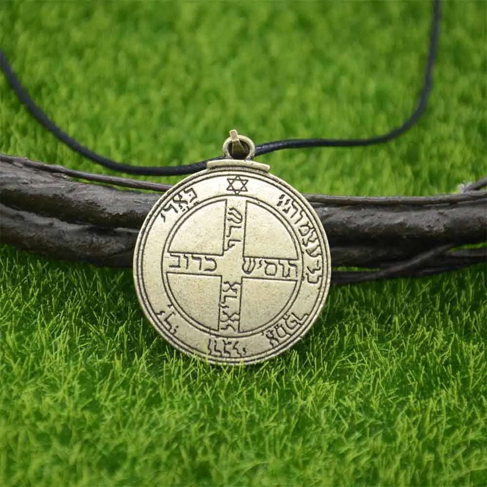 Double Side Key of Solomon Fourth Pentacle of Mercury Seal Pendant Necklace Wiccan Pagan Amulets Talismans Jewlery
