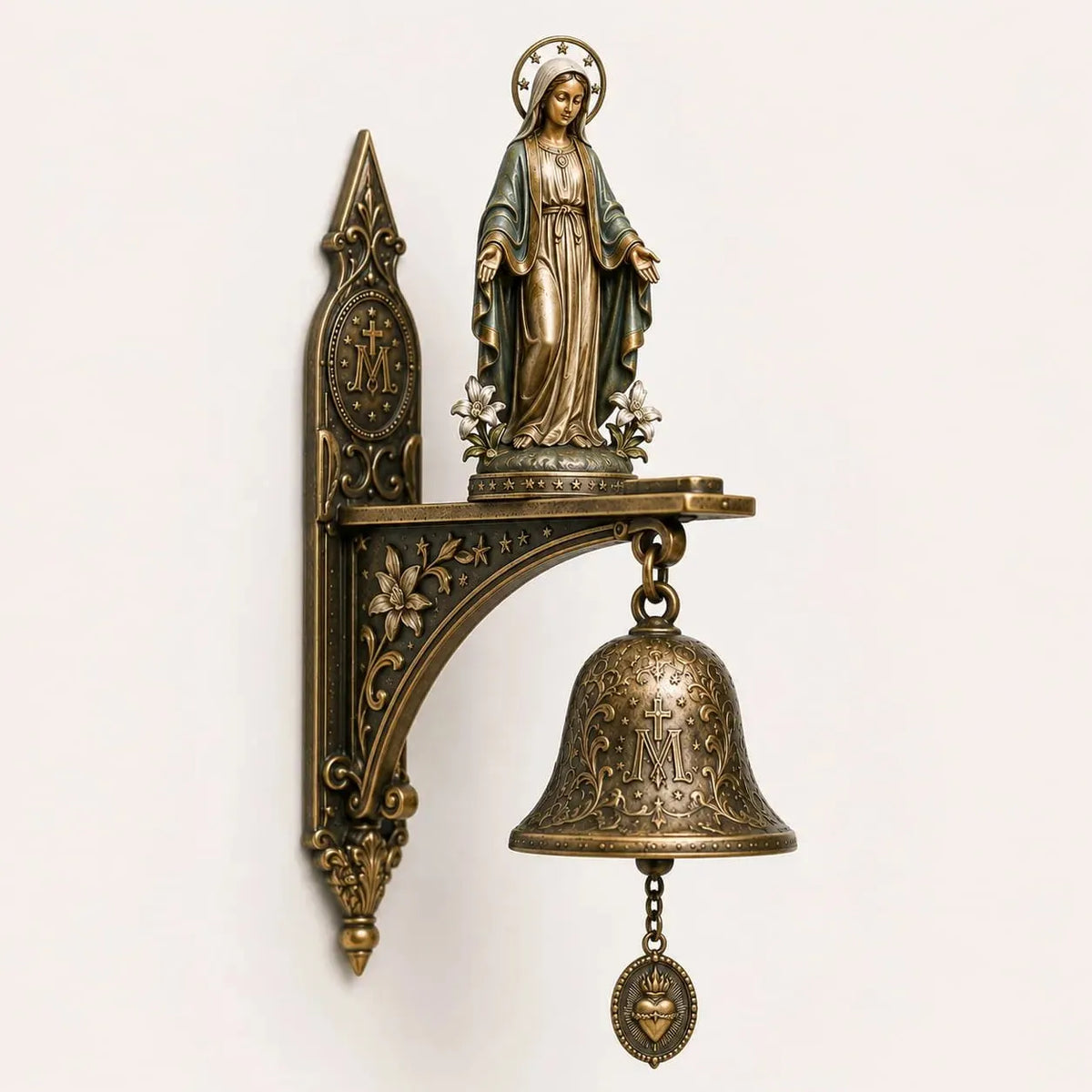 🙏 Our Lady of Grace Miraculous Medal Hanging Bell – Sacred Catholic Home Decor & Inspiring Gift for Devout Women