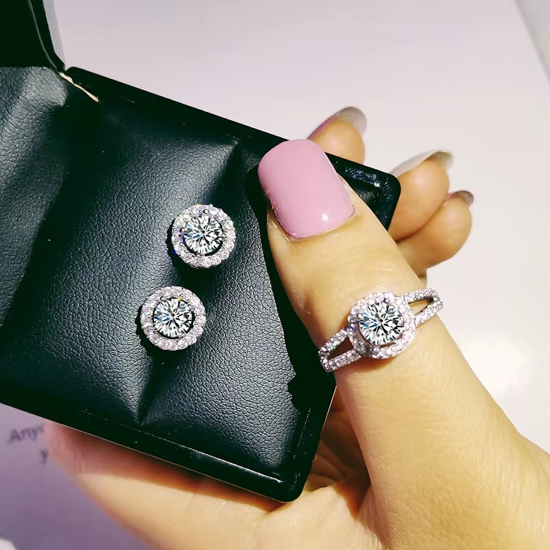 India Turkish Luxury Fashion Pink Blue Silver Color Jewelry Set for Wedding Women Dubai Ring Earring Party Gift Jewlery Z8