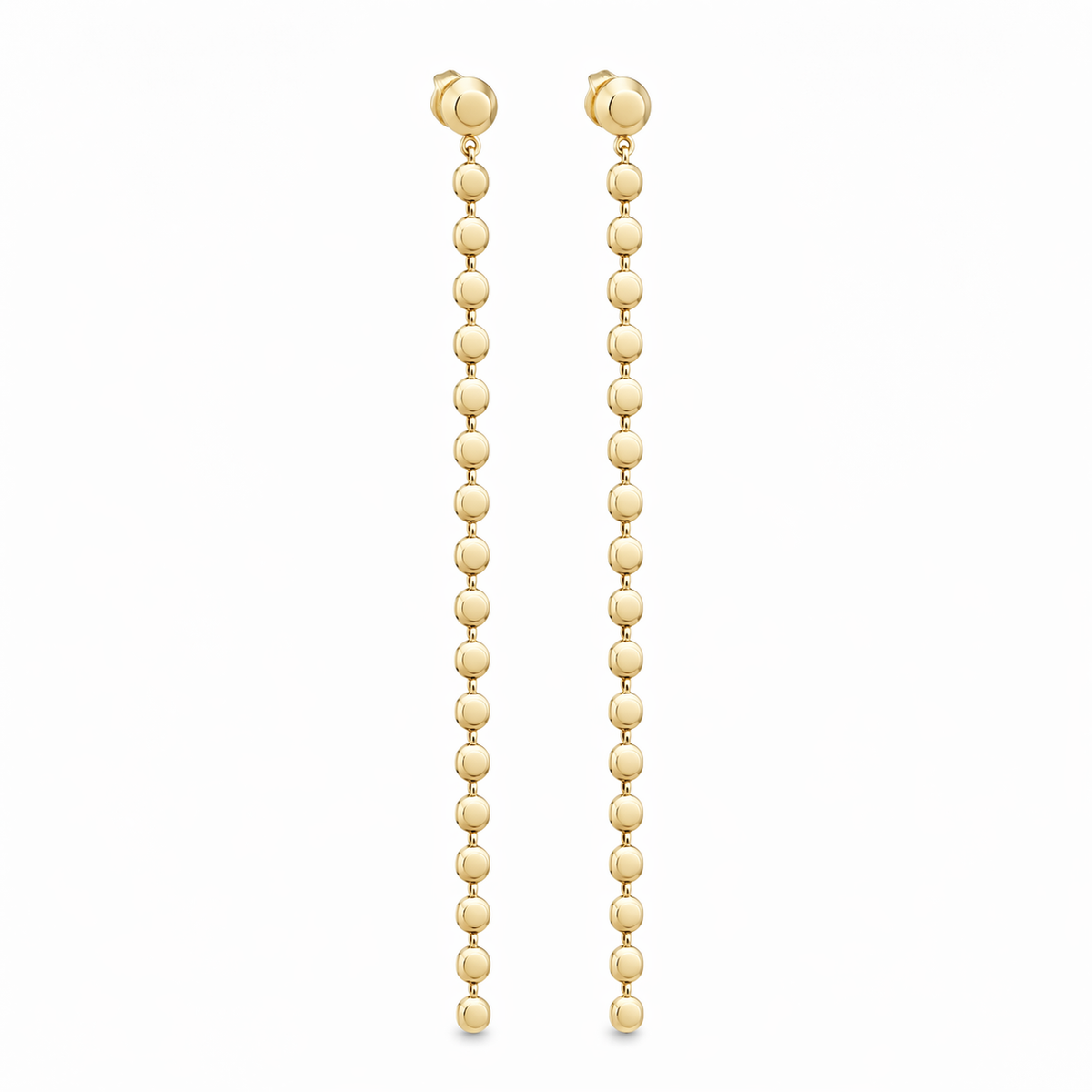 Disc Chain Drop Earrings (J25)