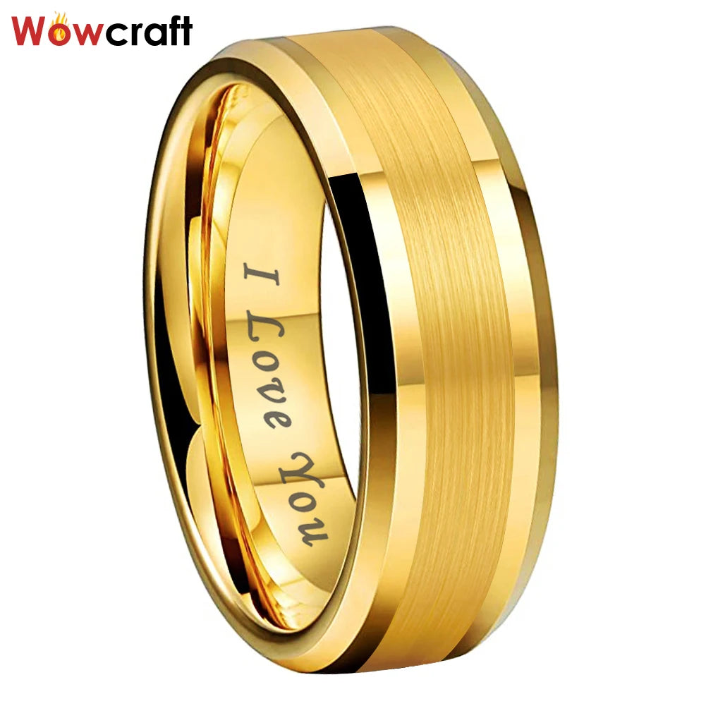 6/8Mm Couple Fashion Jewlery Tungsten Wedding Band Dropshipping Brushed Factory Wholesale Engagment Trendy Ring Comfort Fit