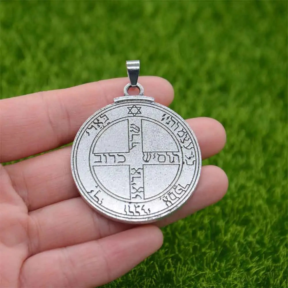 Double Side Key of Solomon Fourth Pentacle of Mercury Seal Pendant Necklace Wiccan Pagan Amulets Talismans Jewlery