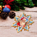 Santa's Smile Snowflake Eco Wood Ornaments Set of 3 by G. Debrekht - Christmas Decor - 8090148-S3