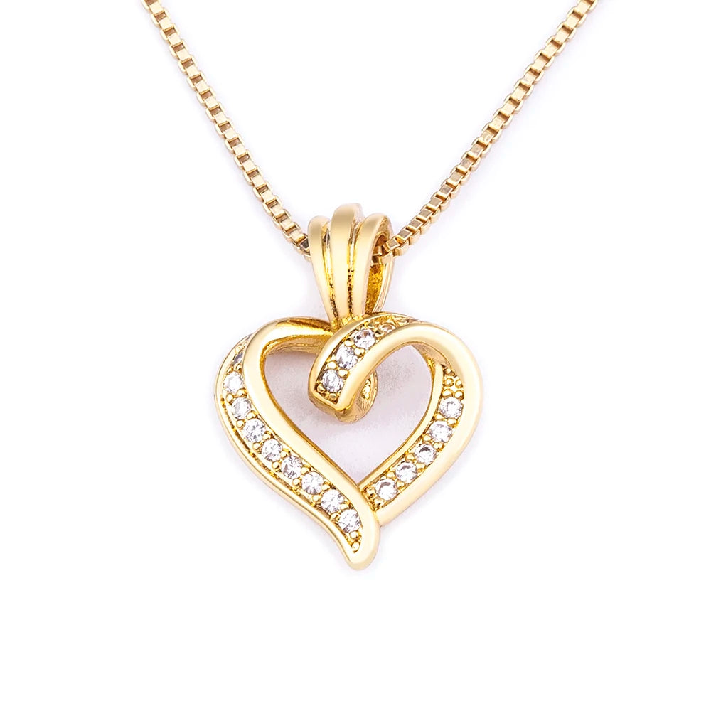 Fashion Creative Spiral Design Heart Pendant Necklace for Women Lovers Clavicle Chain Chocker Female Cute Zircon Jewelry