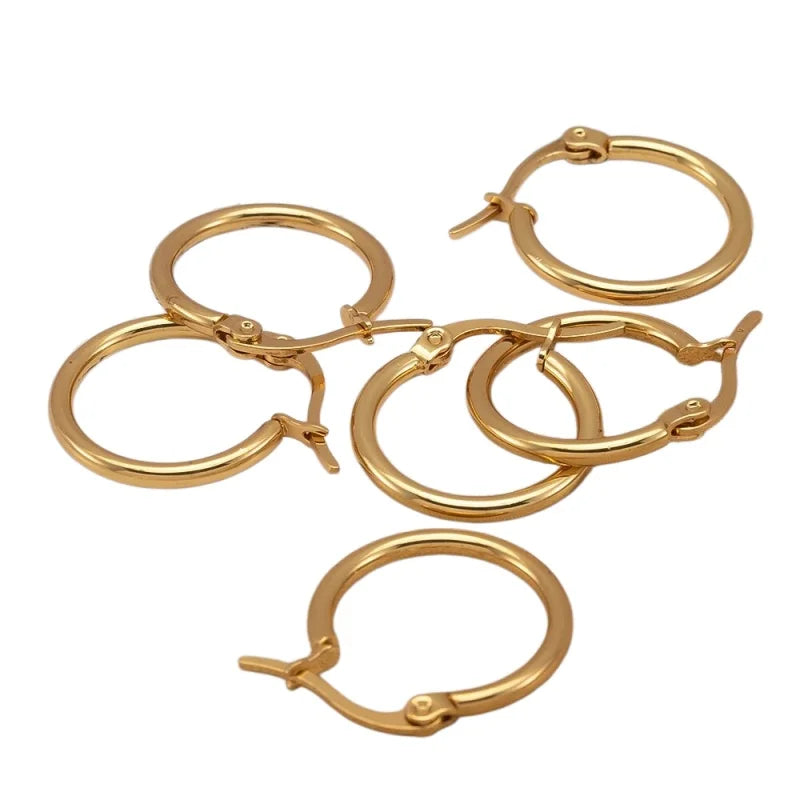 10Pcs 20Mm Stainless Steel Open Ear Rings Hoops DIY Earring Components Handmade Jewelry Making Accessories