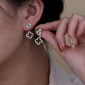 Necklace Earrings Jewelry Suit Four Leaf Clover Jewlery for Party Wedding Eternal Life Flower Gift Box