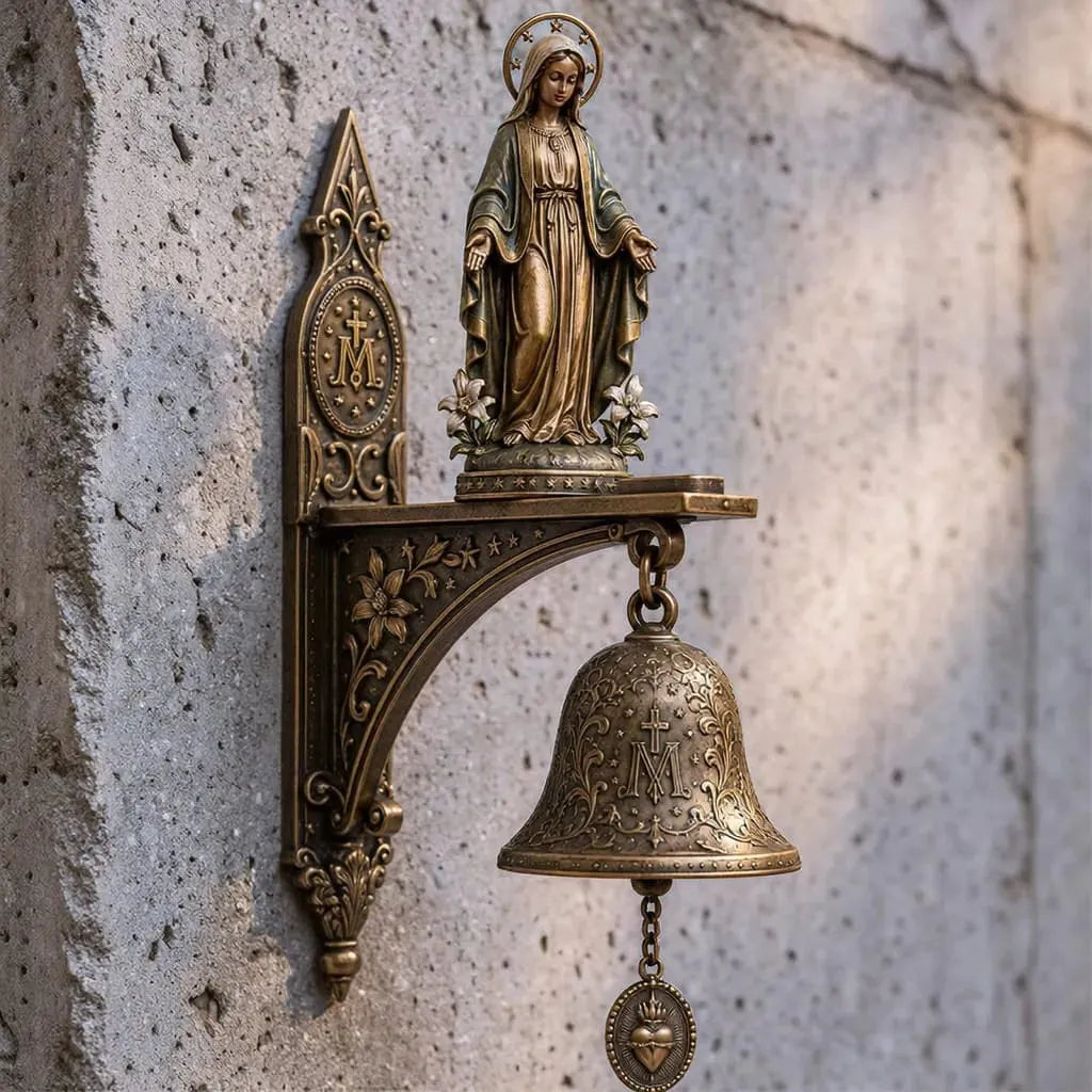 🙏 Our Lady of Grace Miraculous Medal Hanging Bell – Sacred Catholic Home Decor & Inspiring Gift for Devout Women