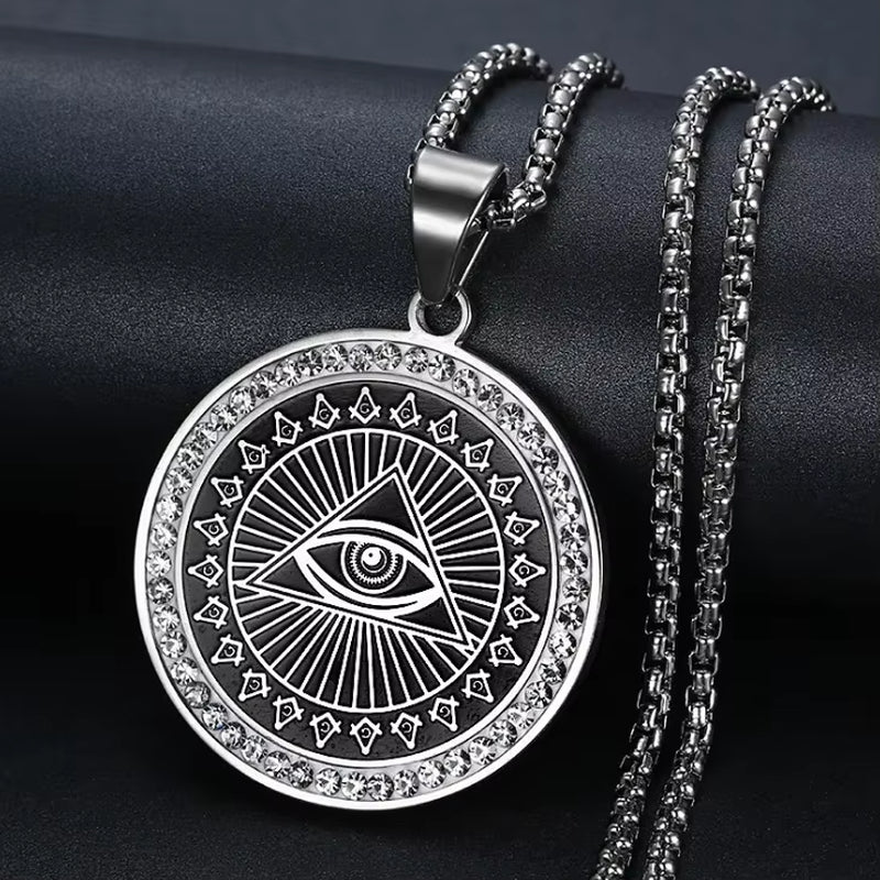 Men\'S High Quality Metal Gold Plated Star of David Masonic Pendant Necklace Classic Punk Religious Style Amulet Jewelry