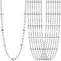 24PCS Silver Stainless Steel Cable Satellite Necklace for Jewelry Making