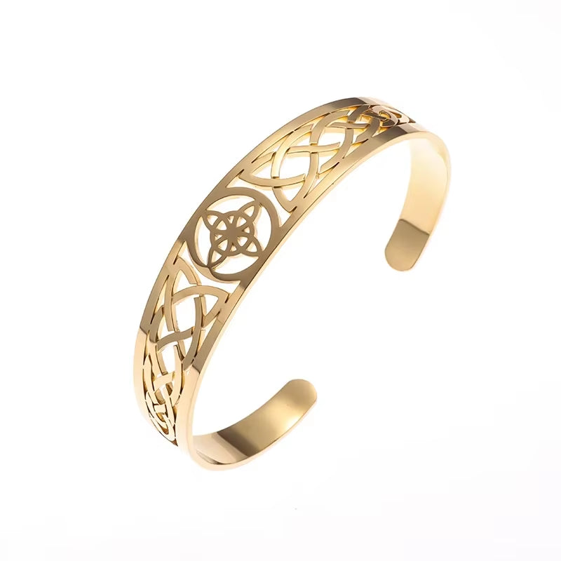 Retro Punk Koi Fish Engraved Pattern Bracelet Suitable for Men and Women Good Luck Trendy Open Bracelet Jewelry Gift