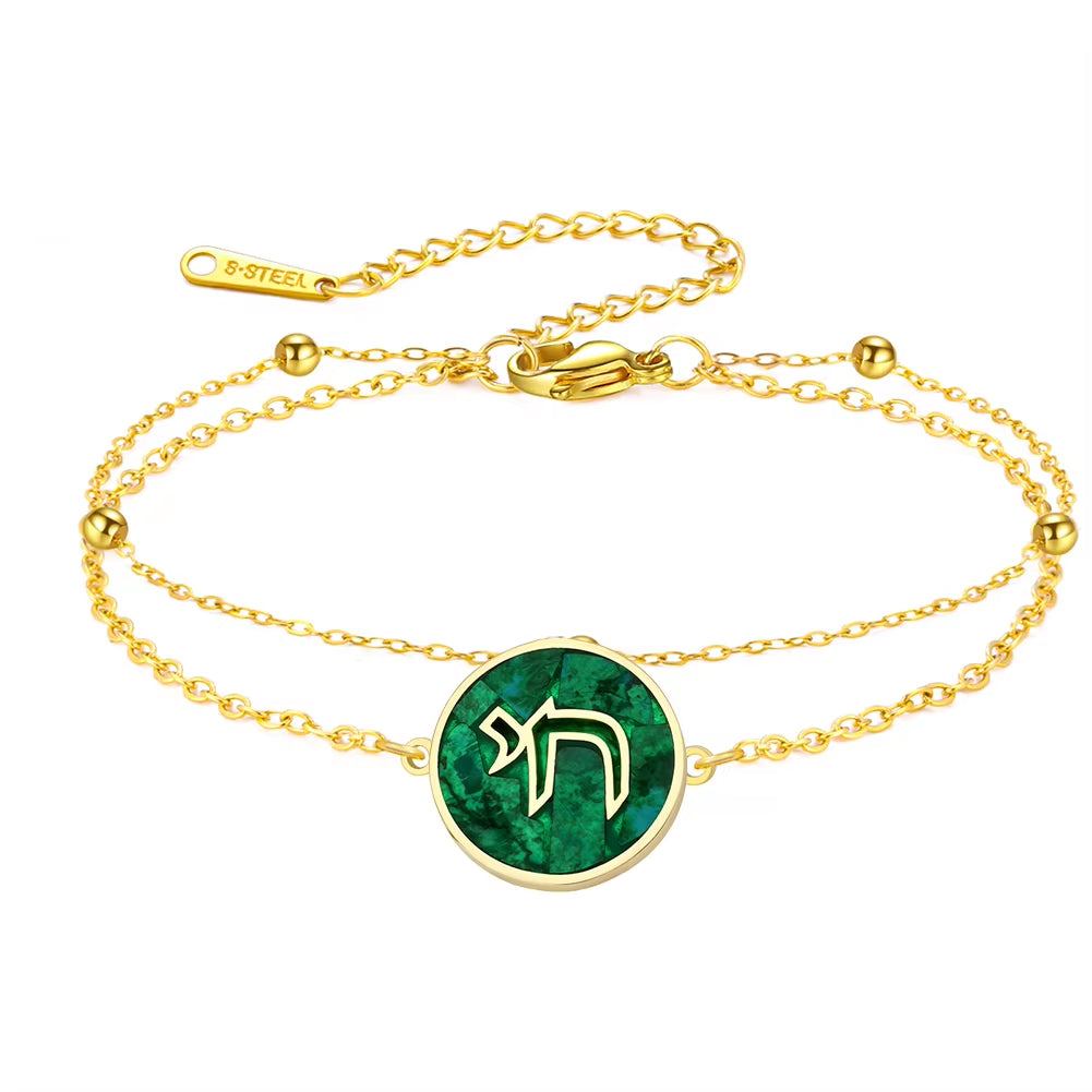 Star of David Bracelet for Women Jewish Magen David Eilat Stone Picture Adjustable Chain Protection Jewelry for Hanukkah