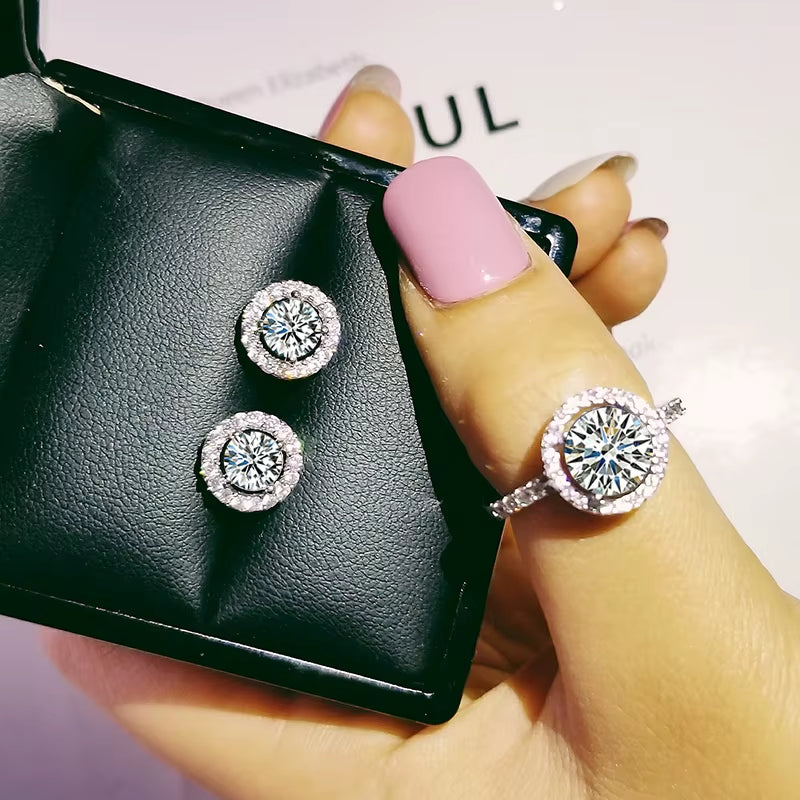 India Turkish Luxury Fashion Pink Blue Silver Color Jewelry Set for Wedding Women Dubai Ring Earring Party Gift Jewlery Z8