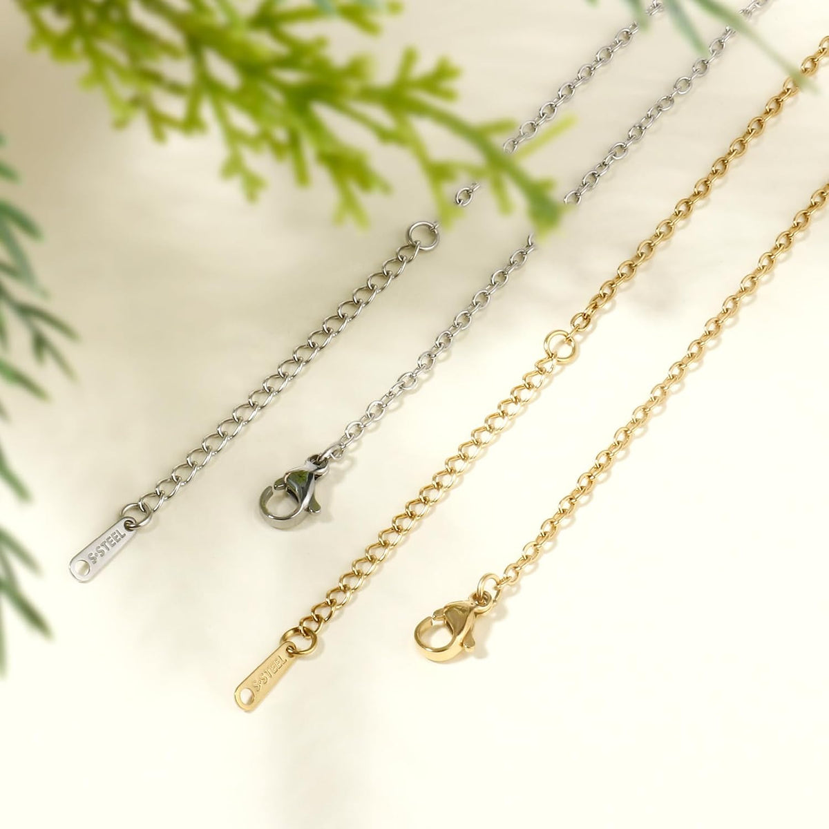 24PCS Gold Necklace Chain for Jewelry Making Stainless Steel Necklace Bulk