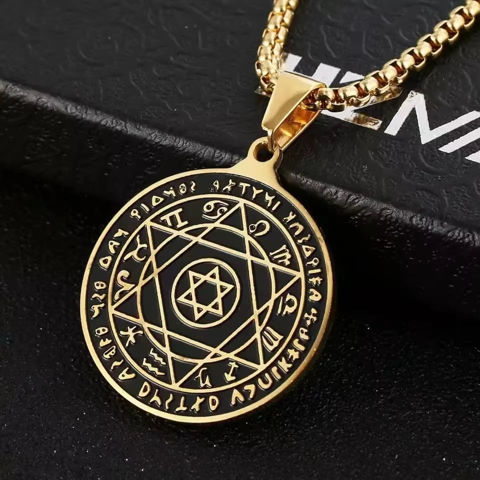 Men\'S High Quality Metal Gold Plated Star of David Masonic Pendant Necklace Classic Punk Religious Style Amulet Jewelry