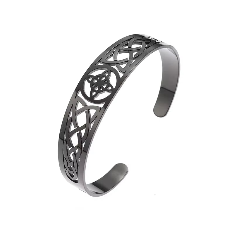 Retro Punk Koi Fish Engraved Pattern Bracelet Suitable for Men and Women Good Luck Trendy Open Bracelet Jewelry Gift
