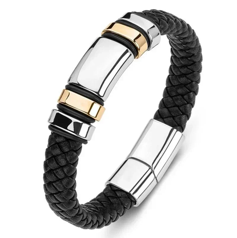 Fashion Star of David Multilayer Leather Braided Bracelet with Magnetic Clasp Men\\\\\\\'S Vintage Judaica Amulet Jewelry