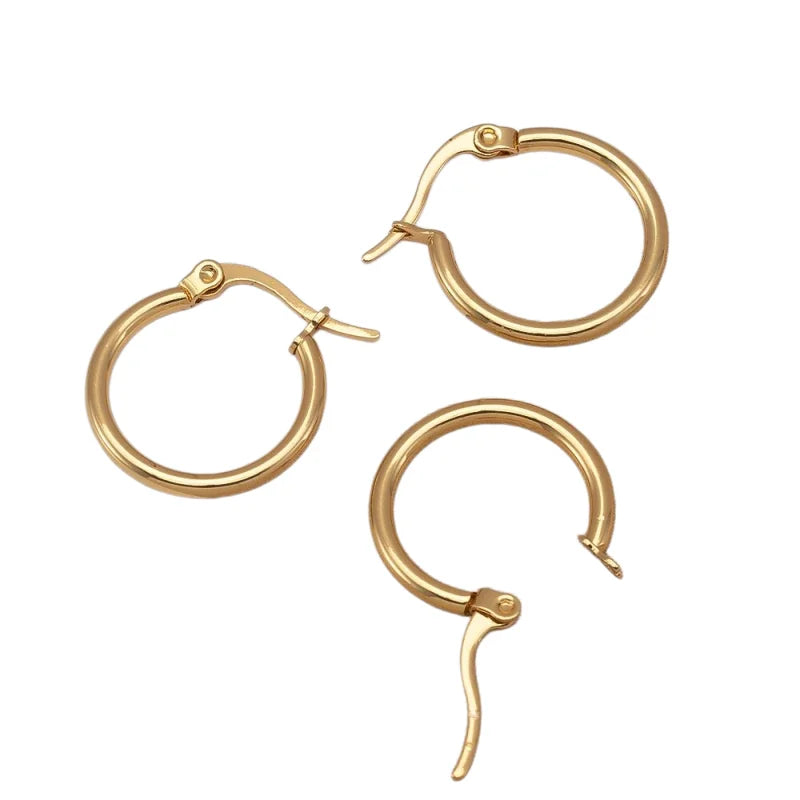 10Pcs 20Mm Stainless Steel Open Ear Rings Hoops DIY Earring Components Handmade Jewelry Making Accessories