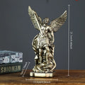 San Miguel Archangel Statue Retro Bronzed Resin Mythology Angel Figurine Christian Catholic Home Decorations Desktop Ornaments