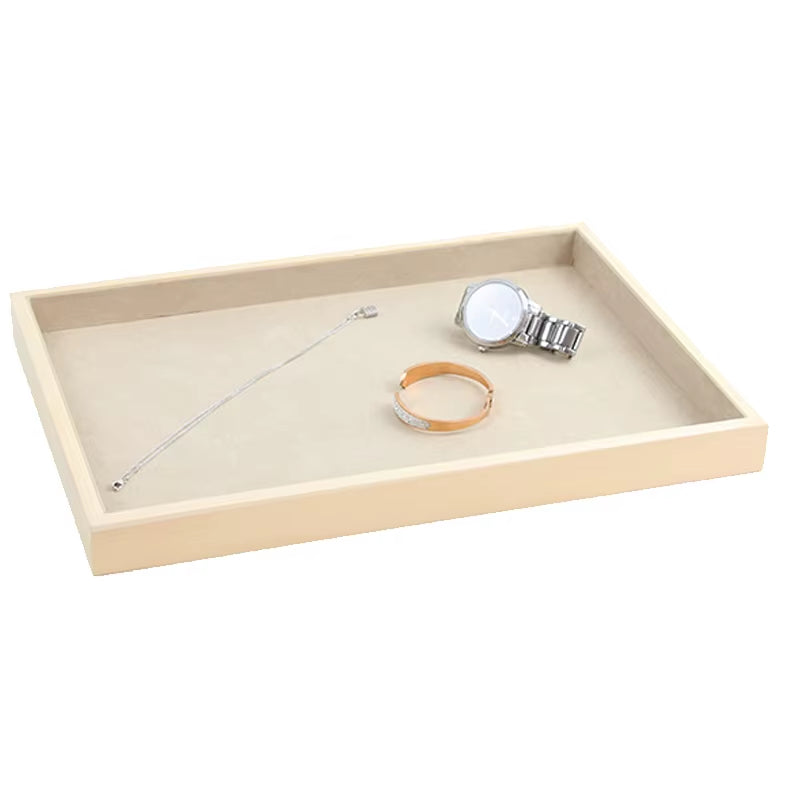 Wooden Green/Unqiue Beige Vevlet Case Necklace Organizer Jewlery Packaging Gift Box Ring Earring Holder Bracelet Stand Wholesale