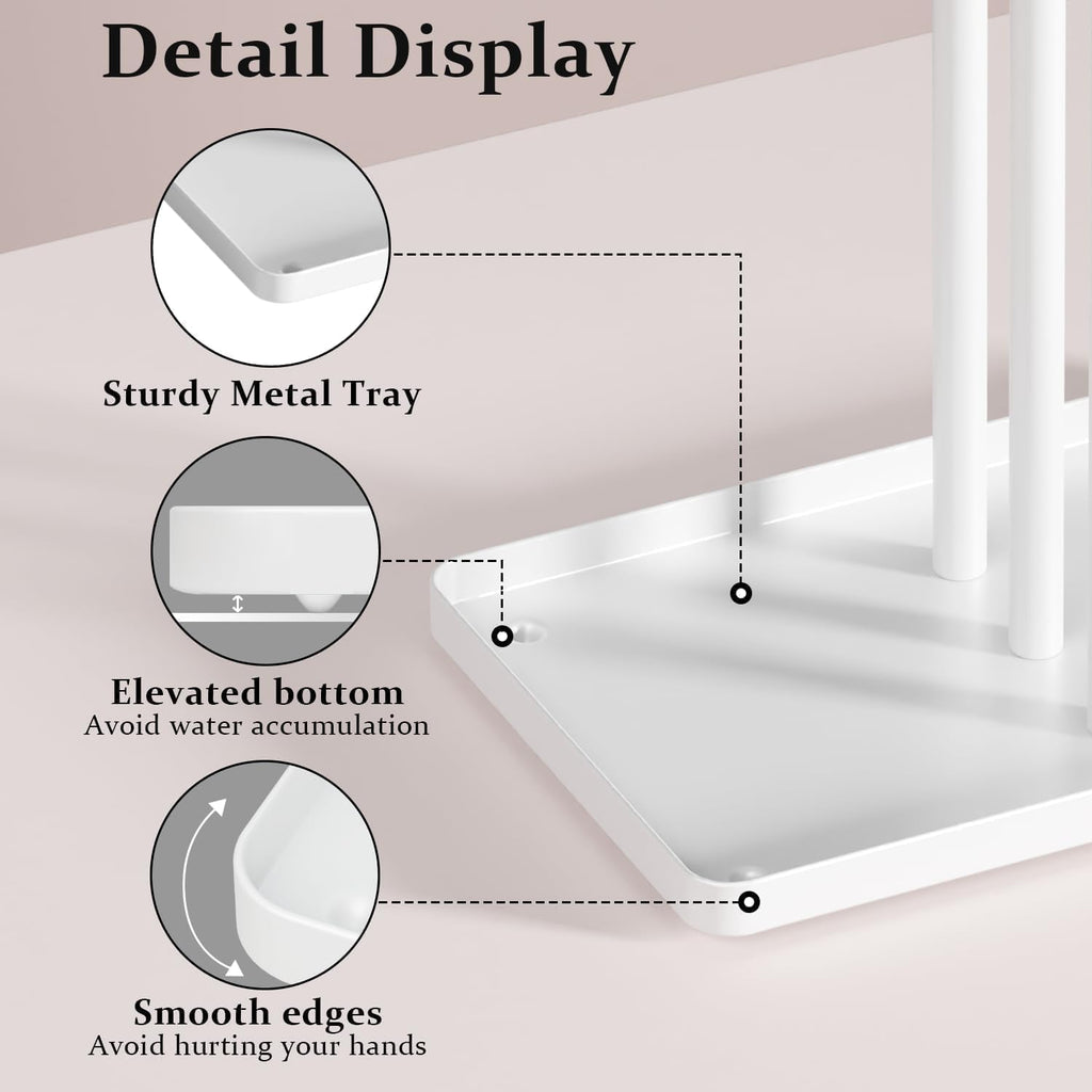 White Jewelry Organizer: 12.5" Sturdy Stand for 80 Pcs Jewelry