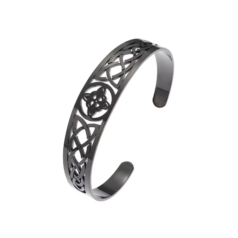 Retro Punk Koi Fish Engraved Pattern Bracelet Suitable for Men and Women Good Luck Trendy Open Bracelet Jewelry Gift