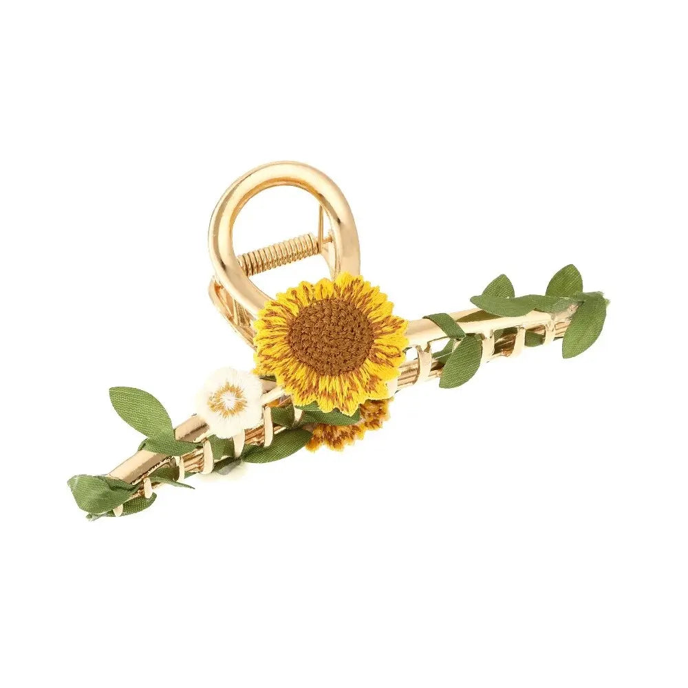Fashion Cute Flower Alloy Hairclips for Women Adjustable Multicolour Metal Hairclip Party Everyday Jewlery