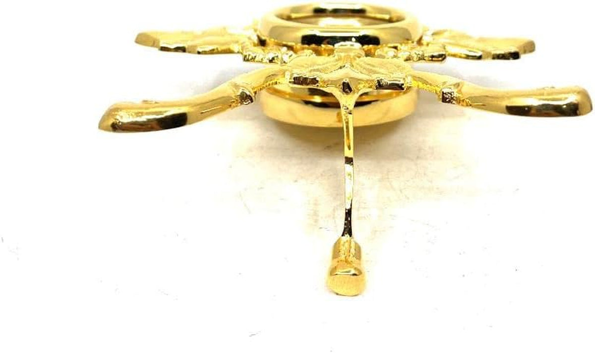 Solid Brass Reliquary - 24 Carat Gold-Plated Catholic Monstrance Cross Decor Stand with Red Center - My Catholic Faith Sacred Gift for Altar or Devout Collectors
