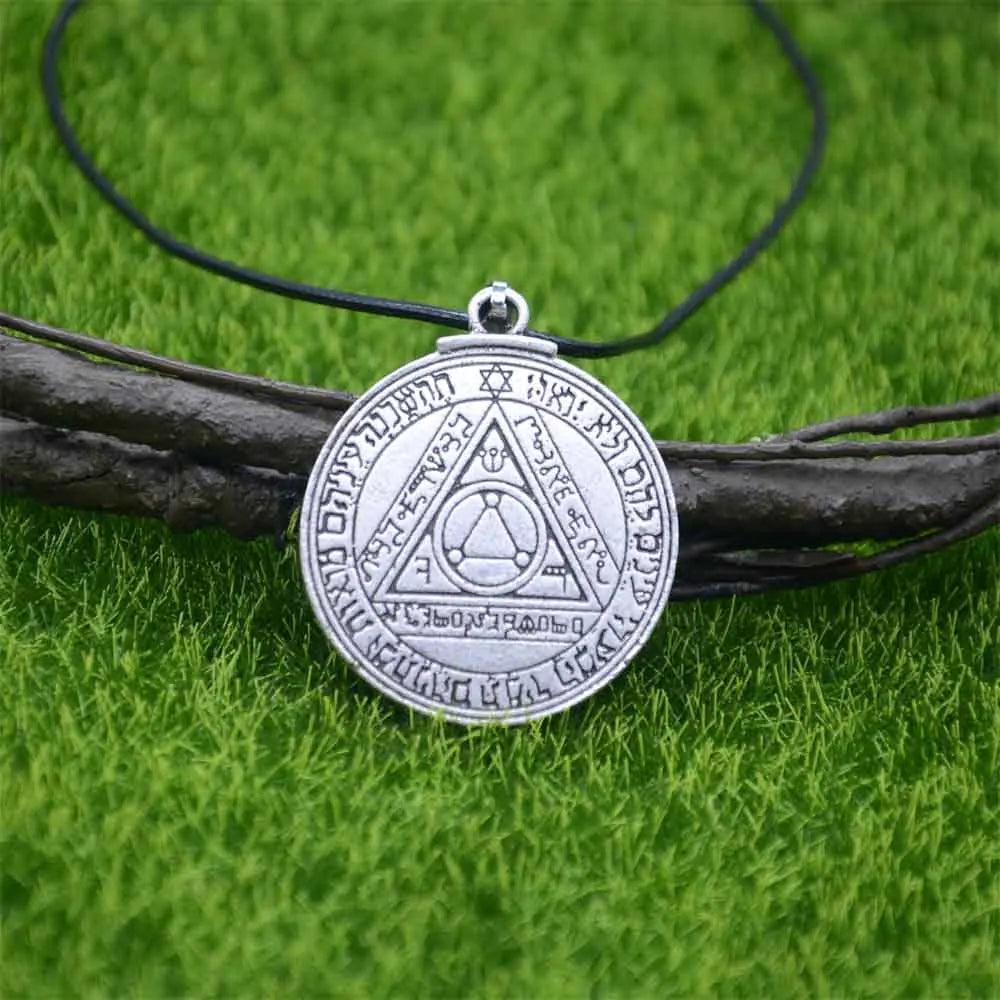 Double Side Key of Solomon Fourth Pentacle of Mercury Seal Pendant Necklace Wiccan Pagan Amulets Talismans Jewlery