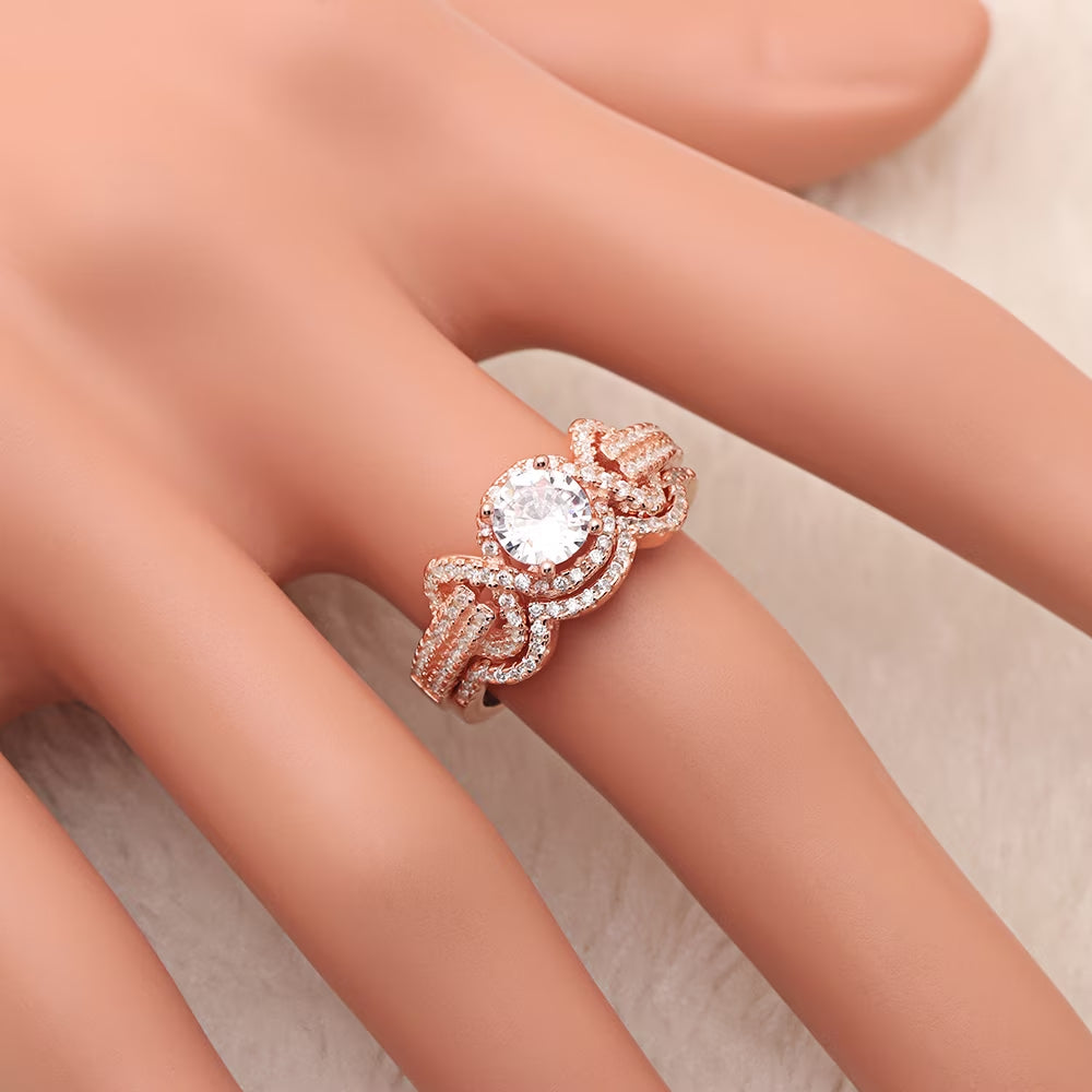 Ellalee Bridal Ring Set Sterling Silver Engagement Women