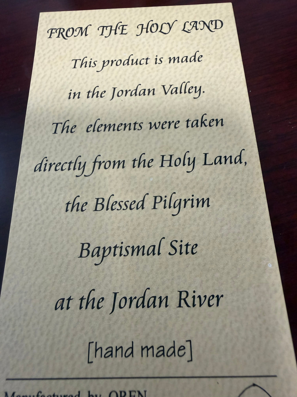 Holy Land Three Elements – Handmade Jordan River Baptismal Site Christian Keepsake
