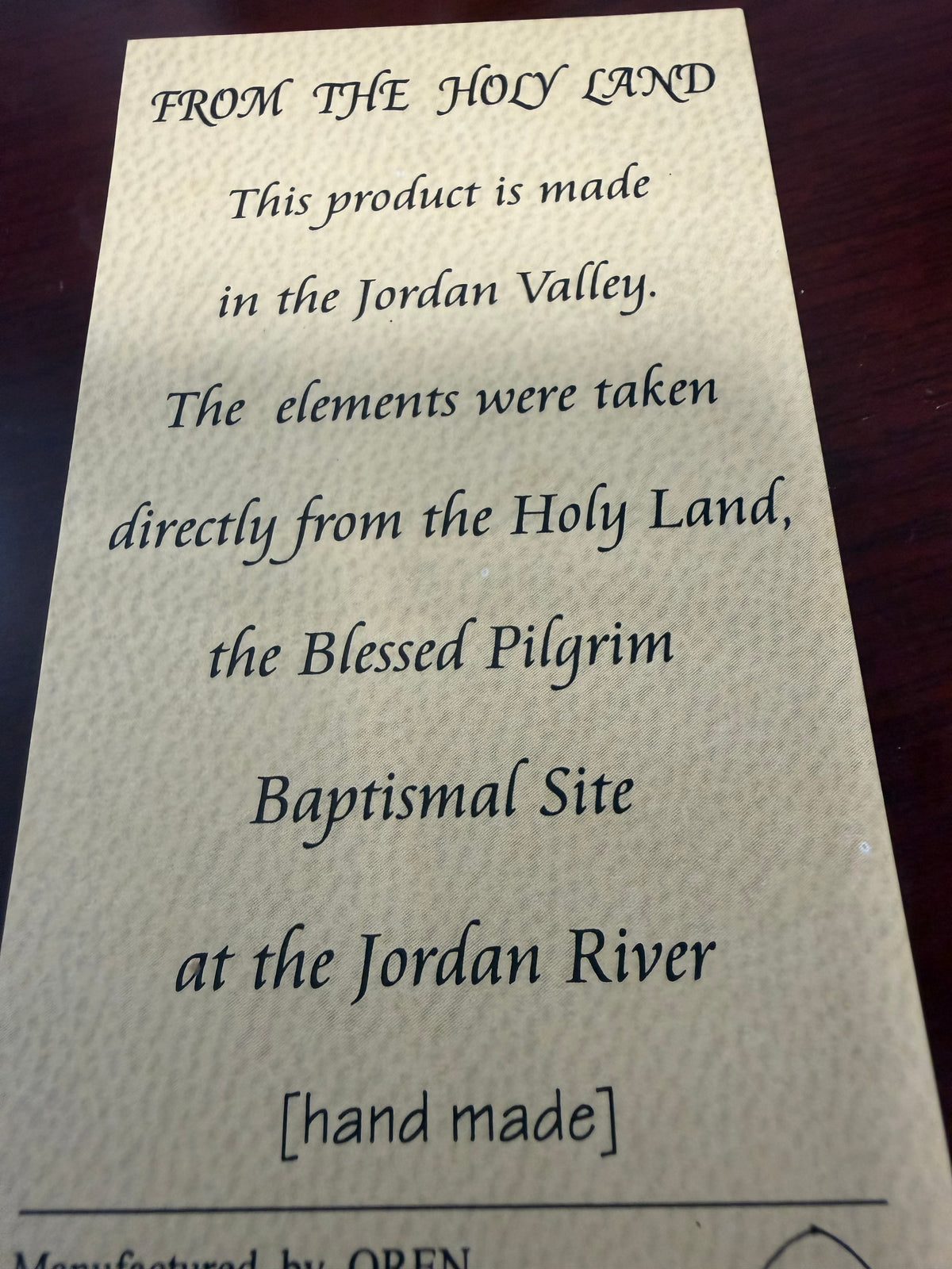 Holy Land Three Elements – Handmade Jordan River Baptismal Site Christian Keepsake