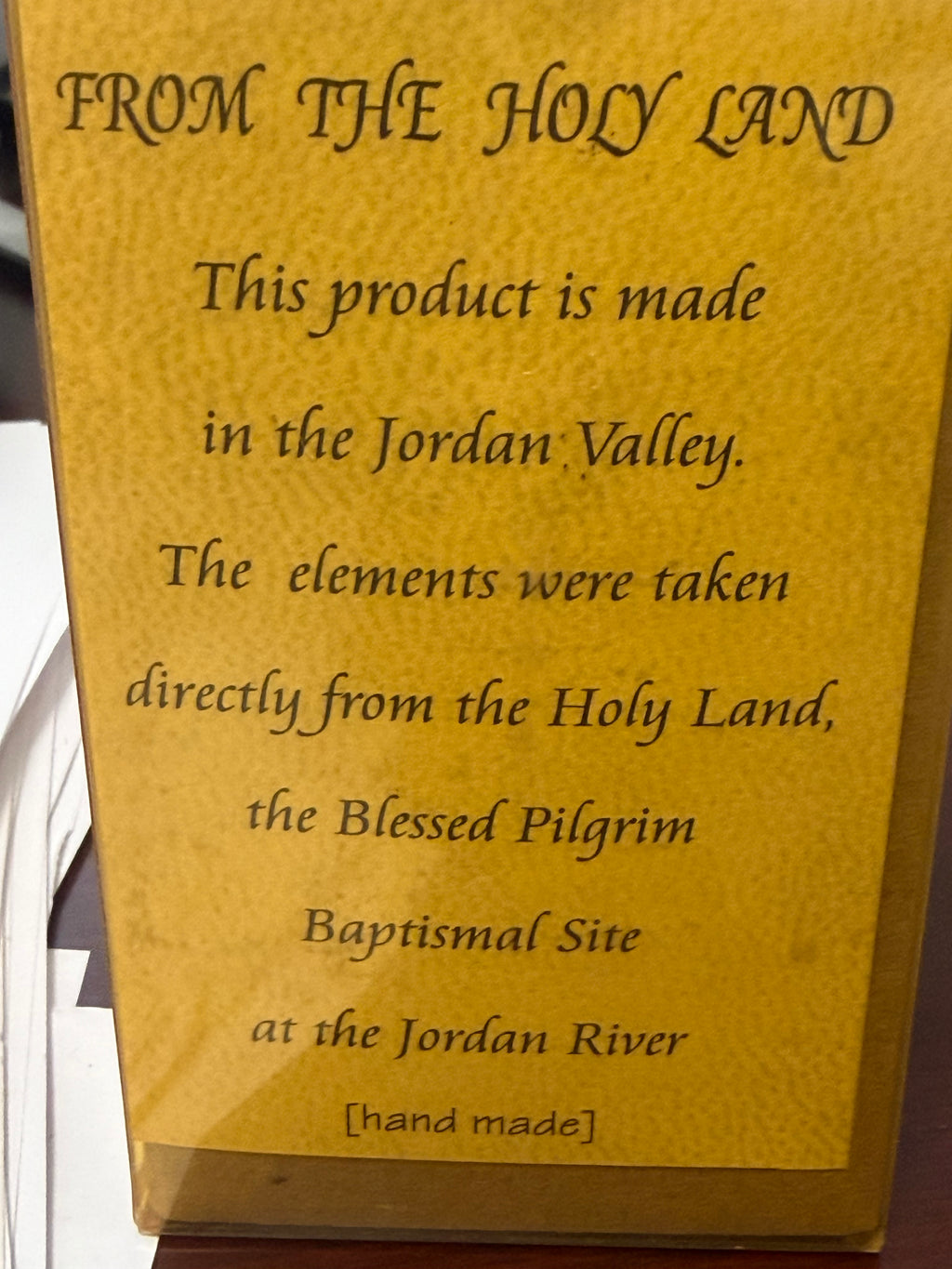 Jordan River Baptismal Keepsake – Handmade Holy Land Christian Gift with Cross
