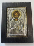 Christ Pantocrator Byzantine Icon – Certified 925 Silver on Wood with Certificate