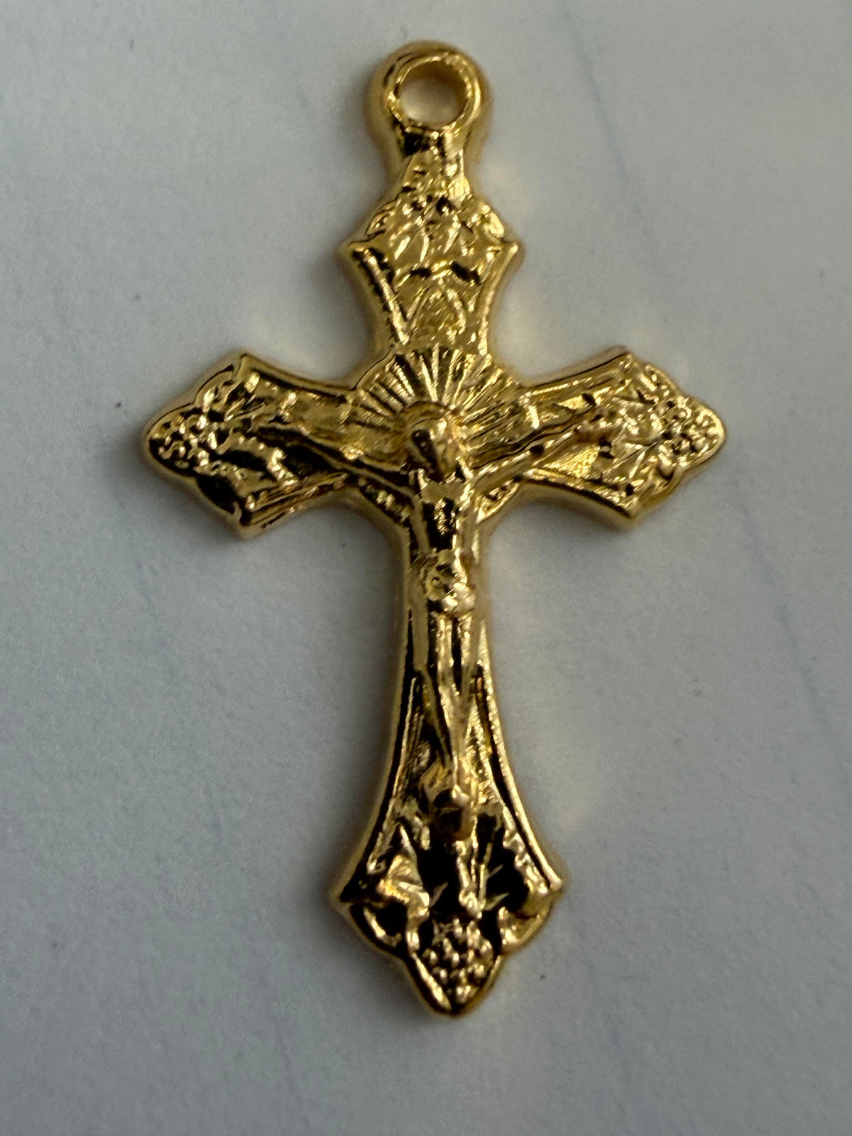 Made in Italy Gold-Tone Crucifix Pendant – Small Christian Cross Religious Keepsake