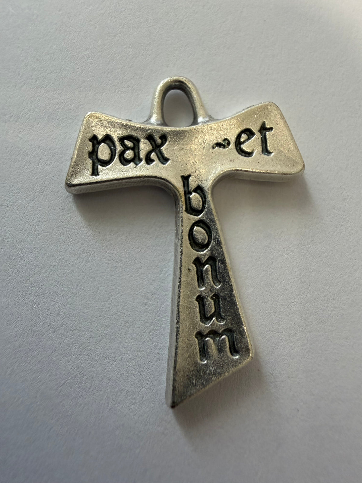Made in Italy Tau Cross Pendant – Pax et Bonum Franciscan Christian Pendant
