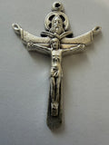 Holy Trinity Crucifix Pendant – Alpha & Omega “Miserere Mei” Christian Cross
