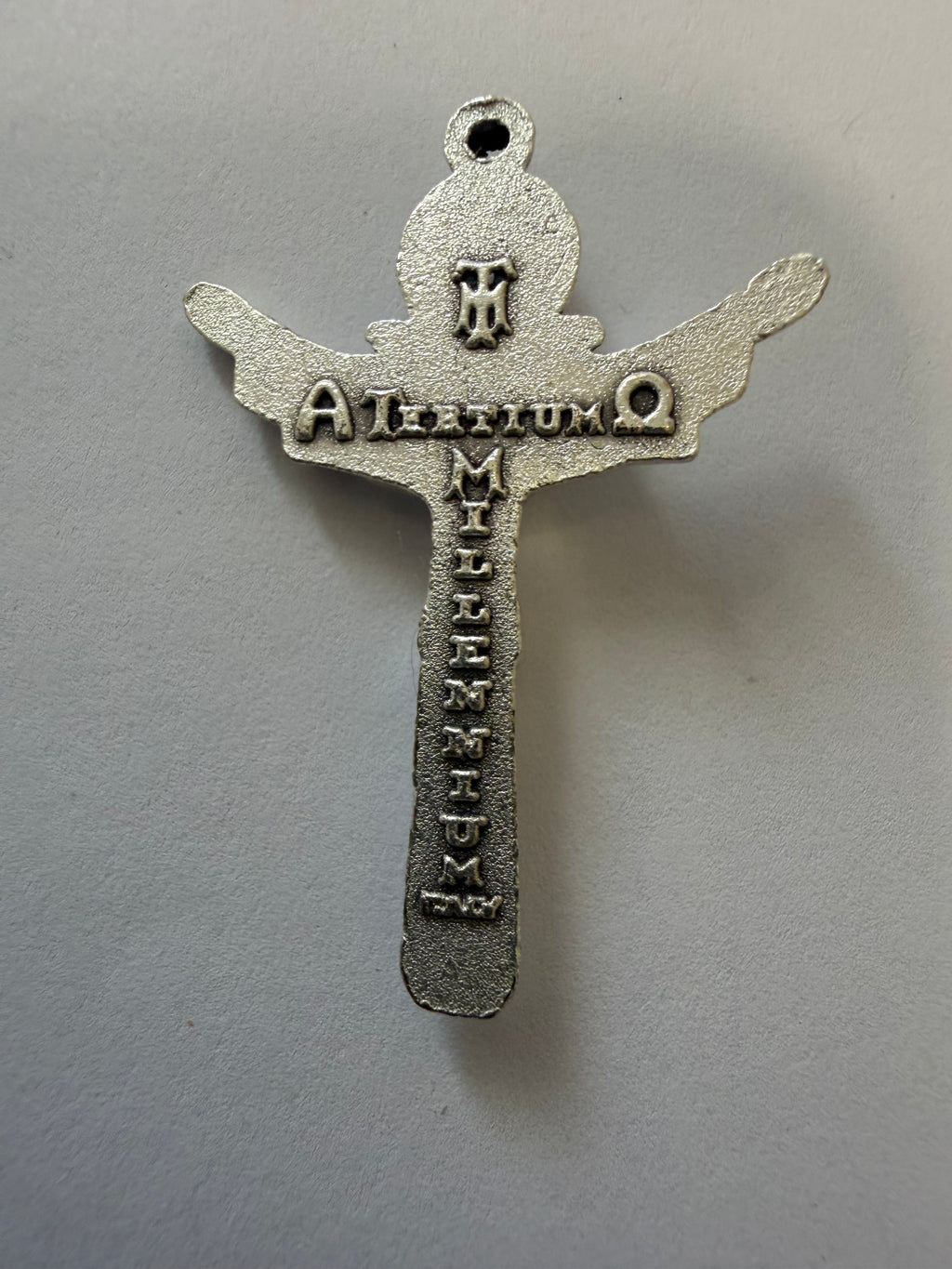 Holy Trinity Crucifix Pendant – Alpha & Omega “Miserere Mei” Christian Cross
