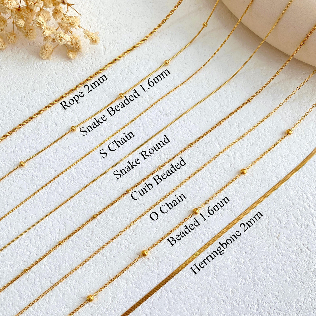 18K Gold Filled Chain Necklace,Pearl Chain,Curb Chian,Box Chain,Paperclip Chain,Twist Chain,Dainty Chain,Gift for Her,Mothers Day Gifts