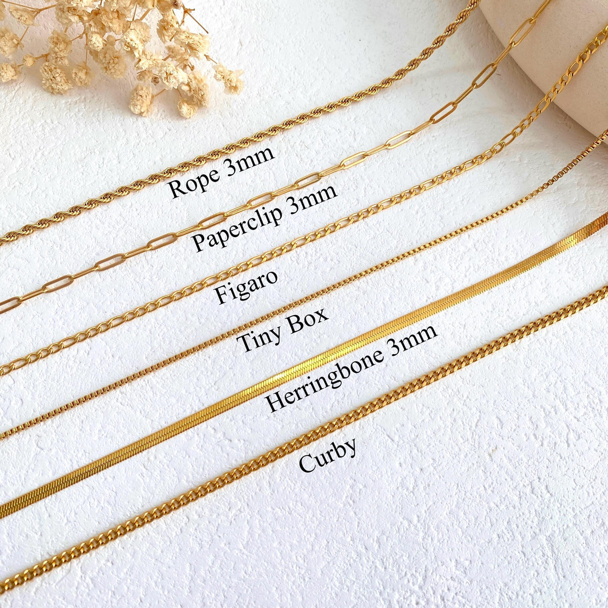18K Gold Filled Chain Necklace,Pearl Chain,Curb Chian,Box Chain,Paperclip Chain,Twist Chain,Dainty Chain,Gift for Her,Mothers Day Gifts