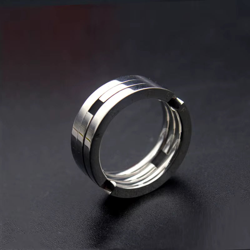 316L Silver Color Stainless Steel Deformable Ring Women Men Wedding Jewlery Couple Rings Forever Lovers Gift
